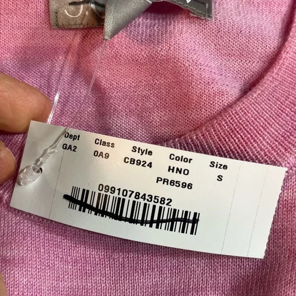 J.Crew Carolyn fitted crewneck sweater in merino wool in heather neon orchid - Picture 8 of 8